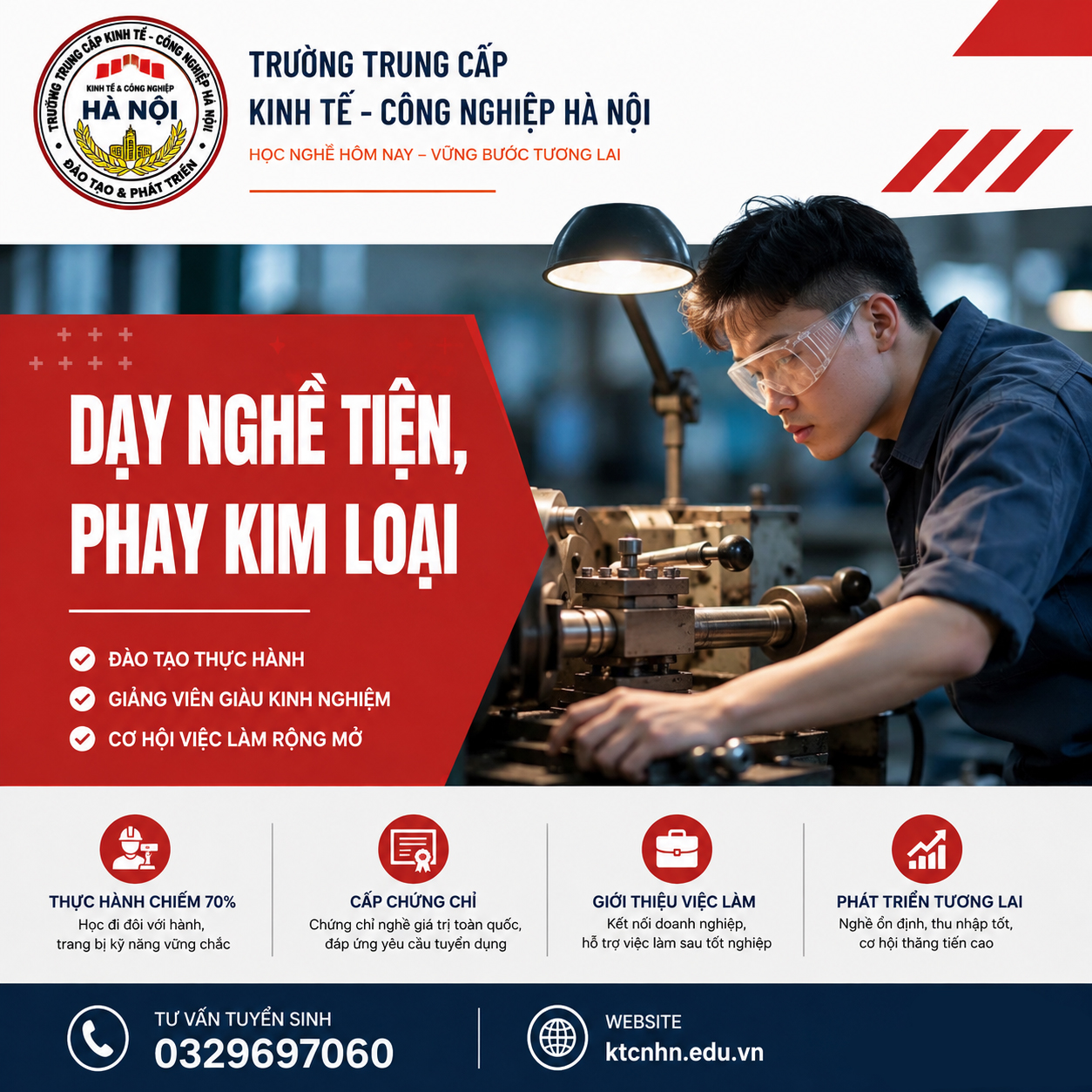 LỚP SƠ CẤP DẠY NGHỀ TIỆN, PHAY KIM LOẠI