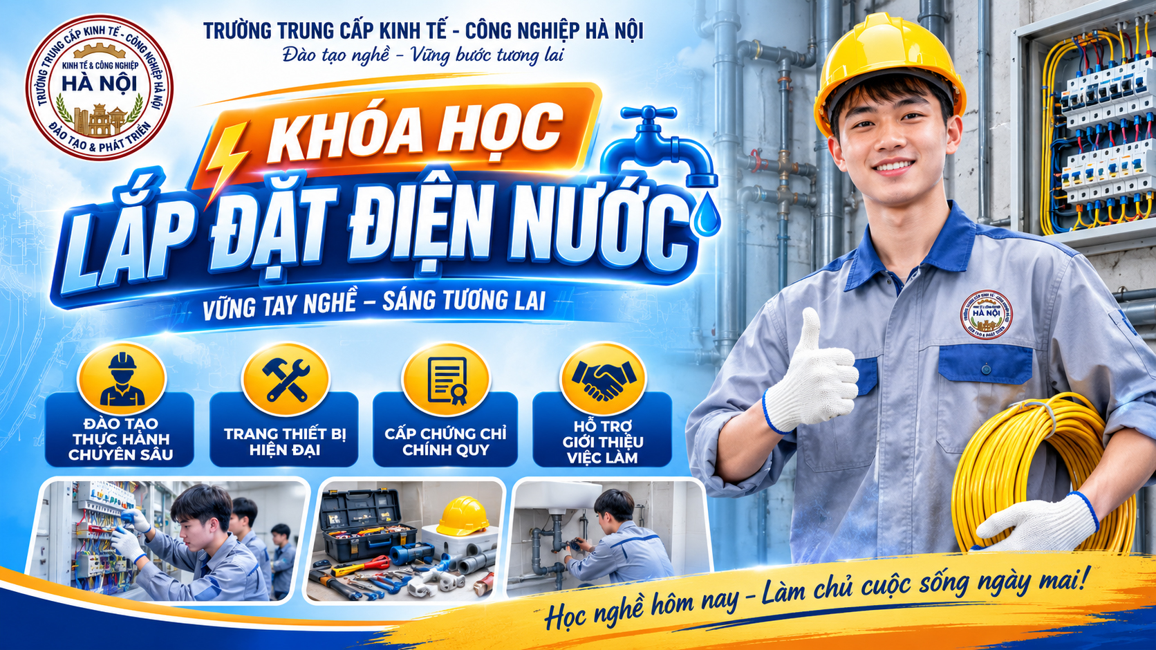 LỚP SƠ CẤP LẮP ĐẶT ĐIỆN, NƯỚC DÂN DỤNG